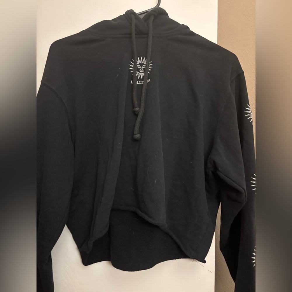 Hollister Black Hoodie with Graphic Design